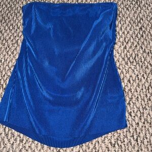 Blue Strapless Top